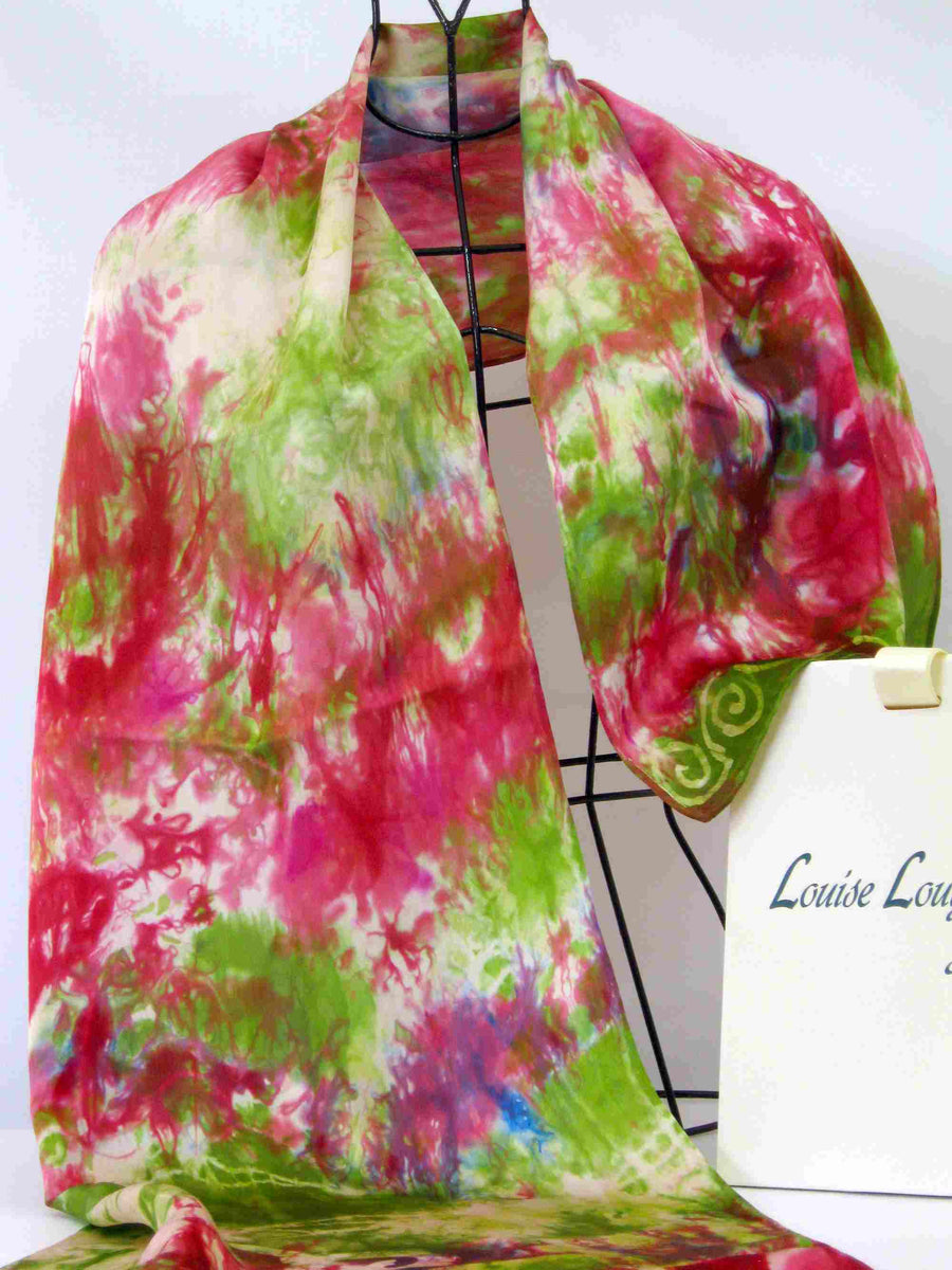 Silk Satin Scarves – Tagged green scarf– Louise Loughman Artist