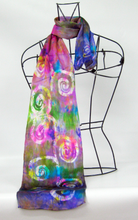 Load image into Gallery viewer, Silk Satin Neck Scarf Celtic Flower Power
