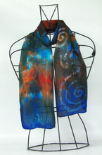 Load image into Gallery viewer, Silk Satin Neck Scarf Celtic Rustic Navy
