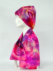 Silk Satin Neck Scarf Celtic Sunset Rose