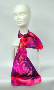 Silk Satin Neck Scarf Celtic Sunset Rose