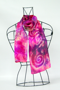 Silk Satin Neck Scarf Celtic Sunset Rose