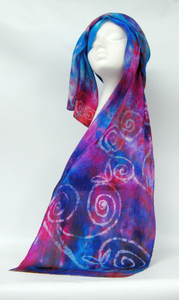 Silk Satin Scarf Celtic Winter Berry