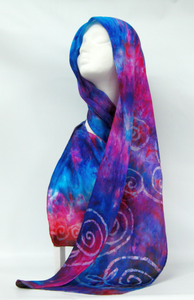 Silk Satin Scarf Celtic Winter Berry