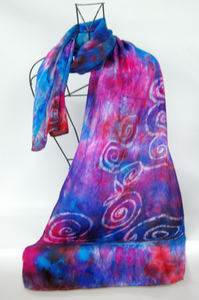 Silk Satin Scarf Celtic Winter Berry