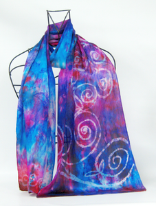 Silk Satin Scarf Celtic Winter Berry