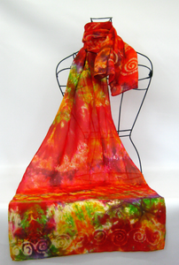 Silk Scarf Autumnal Red Tree