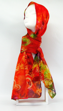 Load image into Gallery viewer, Silk Scarf Autumnal Red Tree
