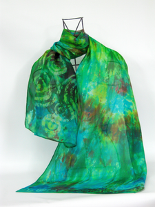 Silk Scarf The Celtic Earth Emerald