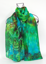 Load image into Gallery viewer, Silk Scarf The Celtic Earth Emerald
