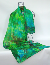 Load image into Gallery viewer, Silk Scarf The Celtic Earth Emerald
