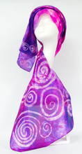 Load image into Gallery viewer, Silk Scarf Celtic Purple Fuschia Dream
