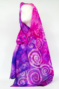 Silk Scarf Celtic Purple Fuschia Dream