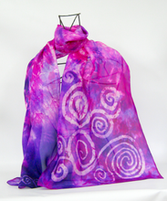 Load image into Gallery viewer, Silk Scarf Celtic Purple Fuschia Dream
