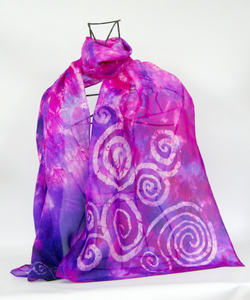 Silk Scarf Celtic Purple Fuschia Dream