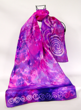 Load image into Gallery viewer, Silk Scarf Celtic Purple Fuschia Dream
