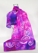 Load image into Gallery viewer, Silk Scarf Celtic Purple Fuschia Dream
