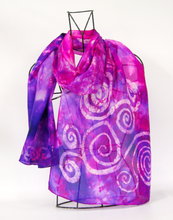 Load image into Gallery viewer, Silk Scarf Celtic Purple Fuschia Dream
