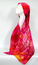 Load image into Gallery viewer, Silk Scarf Hand Painted Celtic Pink Summer
