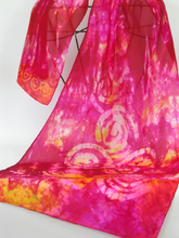 Load image into Gallery viewer, Silk Scarf Hand Painted Celtic Pink Summer
