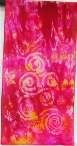 Silk Scarf Hand Painted Celtic Pink Summer