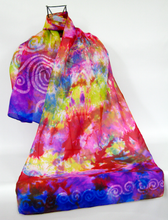 Load image into Gallery viewer, Silk Scarf Celtic Sunset Carnival
