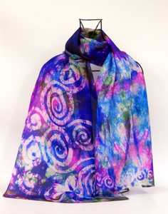 Silk Scarf Celtic Violet Pink Carnival