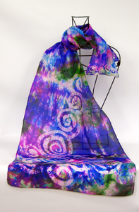 Silk Scarf Celtic Violet Pink Carnival