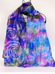 Silk Scarf Celtic Violet Pink Carnival