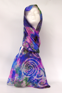 Silk Scarf Celtic Violet Pink Carnival