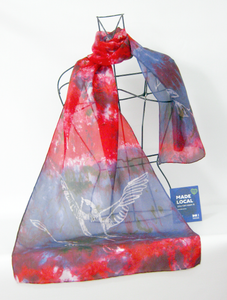 Silk Habotai Scarf Swallow Red