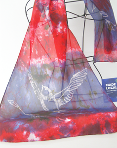 Silk Habotai Scarf Swallow Red