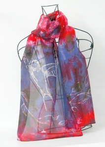 Silk Habotai Scarf Swallow Red