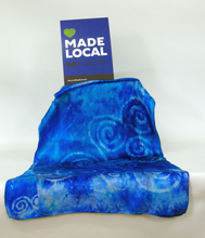 Load image into Gallery viewer, A Hand Painted Silk Satin Scarf Celtic blue skies
