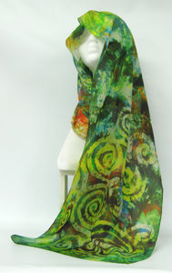 Silk Scarf Celtic Earthy Greens