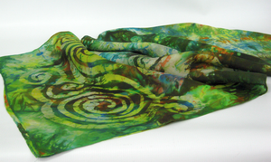 Silk Scarf Celtic Earthy Greens