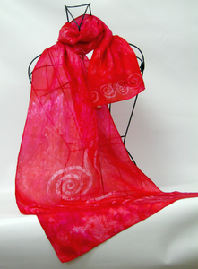 Silk Scarf Celtic Scarlet Pink Surprise