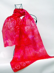 Silk Scarf Celtic Scarlet Pink Surprise