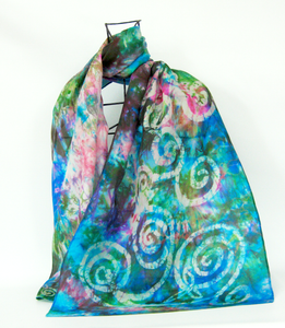 Silk Scarf The Celtic Green Rose Garden