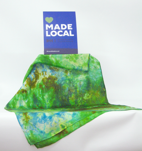 Silk Scarf Light Weight Green Finch