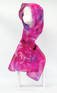 Silk Scarf Pinky Purple Spiral