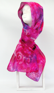 Silk Scarf Pinky Purple Spiral