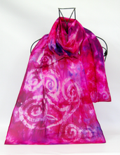 Load image into Gallery viewer, Silk Scarf Pinky Purple Spiral
