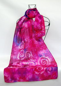 Silk Scarf Pinky Purple Spiral