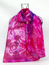 Load image into Gallery viewer, Silk Scarf Pinky Purple Spiral
