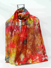 Load image into Gallery viewer, Silk Habotai Scarf The Autumn Goldfinch
