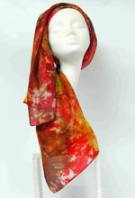 Load image into Gallery viewer, Silk Habotai Scarf The Autumn Goldfinch
