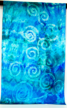 Load image into Gallery viewer, Silk Shawl Hand Painted Celtic Greens
