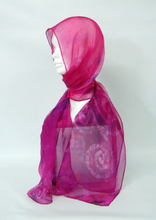 Load image into Gallery viewer, Silk Chiffon Scarf Celtic Pink Dream
